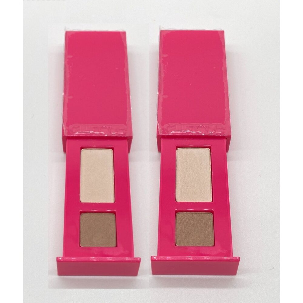 2 Clinique All About Shadow Duo in 04 Ivory Bisque I Bronze Satin 0.06 Oz